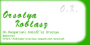 orsolya koblasz business card
